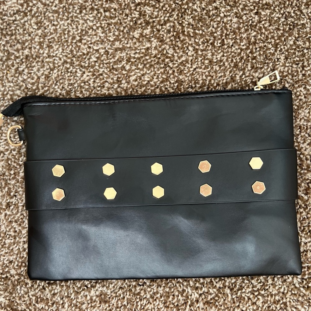 Studded Black Wristlet / Clutch - NWOT - Picture 5 of 5